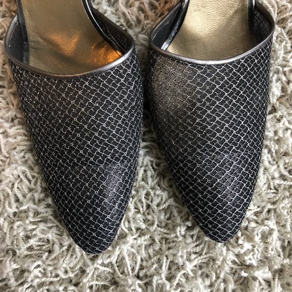 Yves Saint Laurent Silver Mesh Heels 8M - Picture 3 of 5
